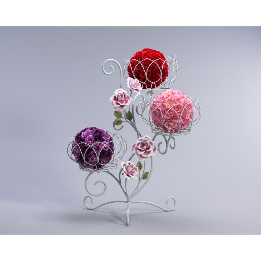 AHD-1103 - Çiçekli Yeşil Üçlü Sepet 56*46