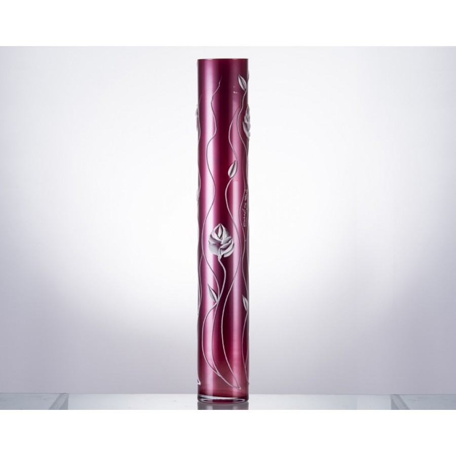 AHD-39145 - Fuşya Çiçekli B.Silindir Vazo 100cm.