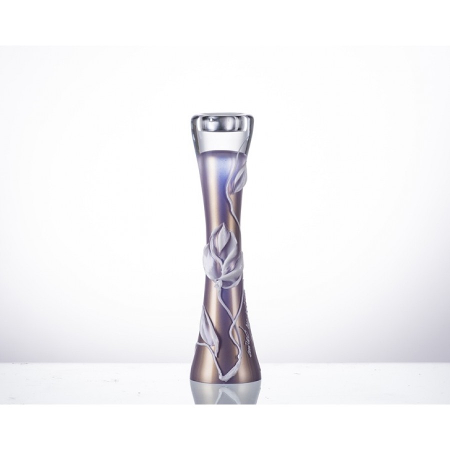 AHD-40148 - Lila Çiçekli B.Mumluk 35cm.