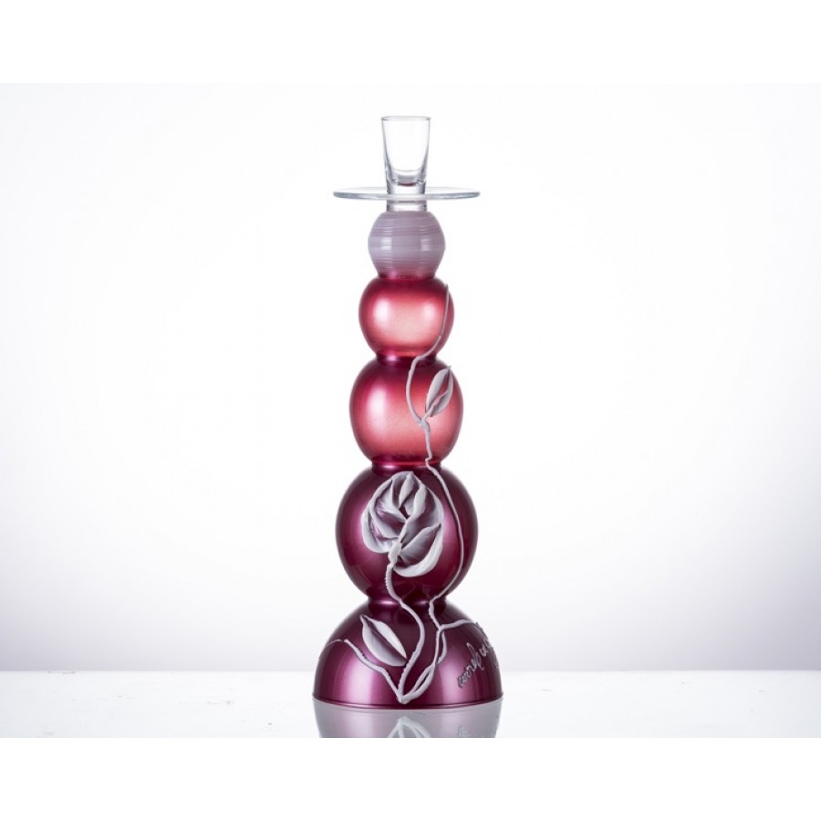 AHD-40152 - Fuşya Çiçekli Boğumlu Mumluk 45cm.