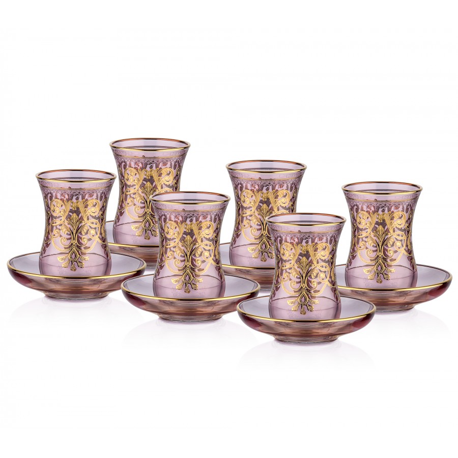 M40-141 - Tiara Pink Sarmaşık Çay Bardak