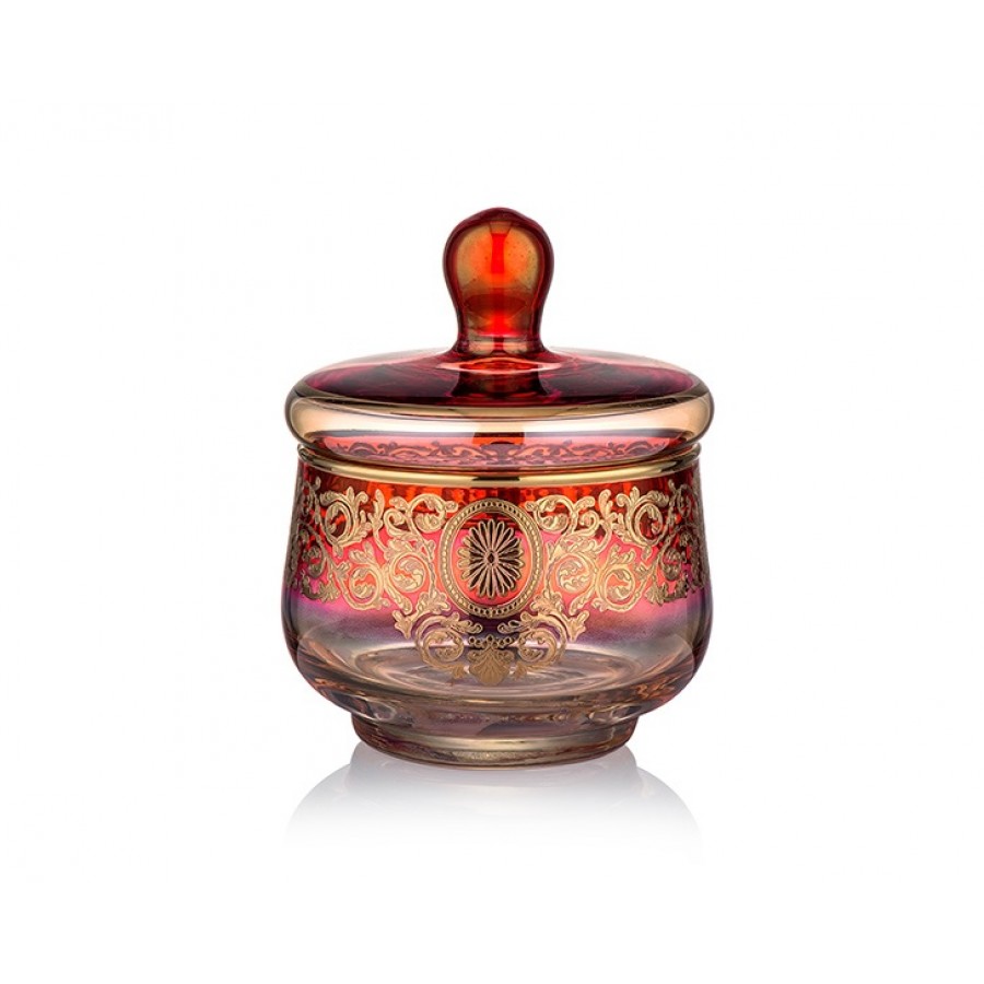 M40-183 - Amber-Kırmızı Altın işlemeli Şekerlik