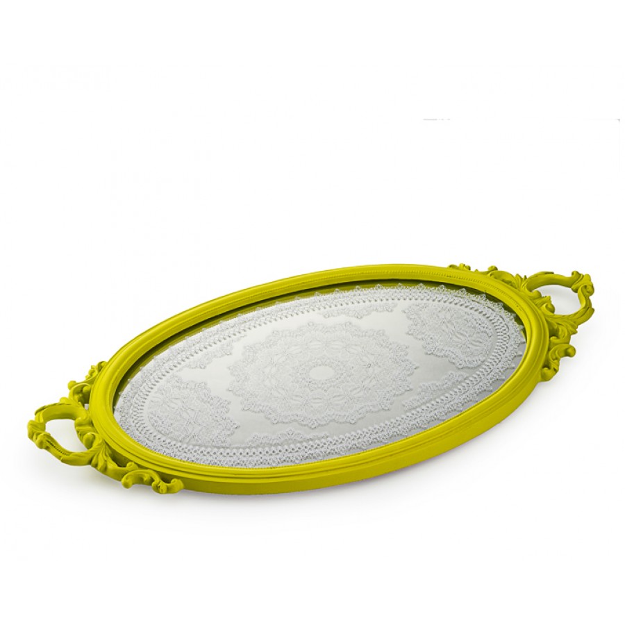 M58-114 - Fıstık Yeşili Oval Tepsi 50*27