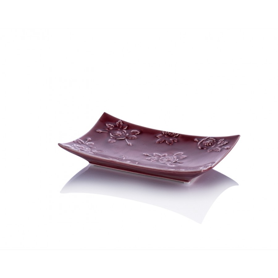 M70-107 - Bordo Küçük Kare Tabak