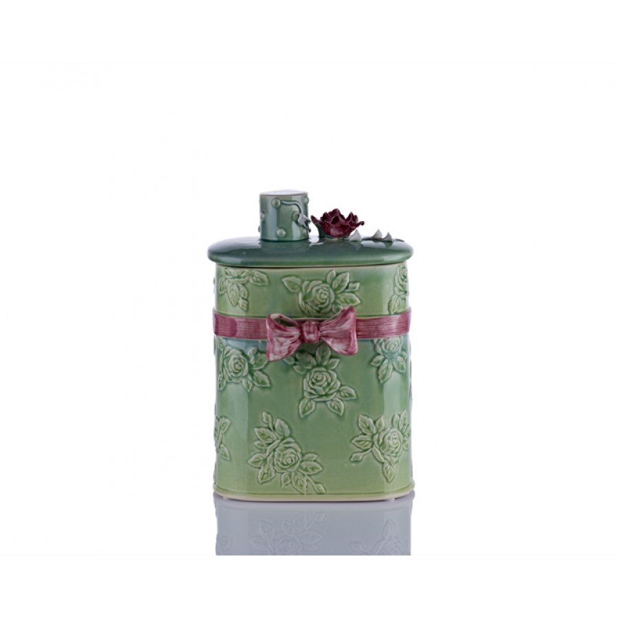 M70-112 - Kapağı Çiçekli Dikey Yeşil Kutu