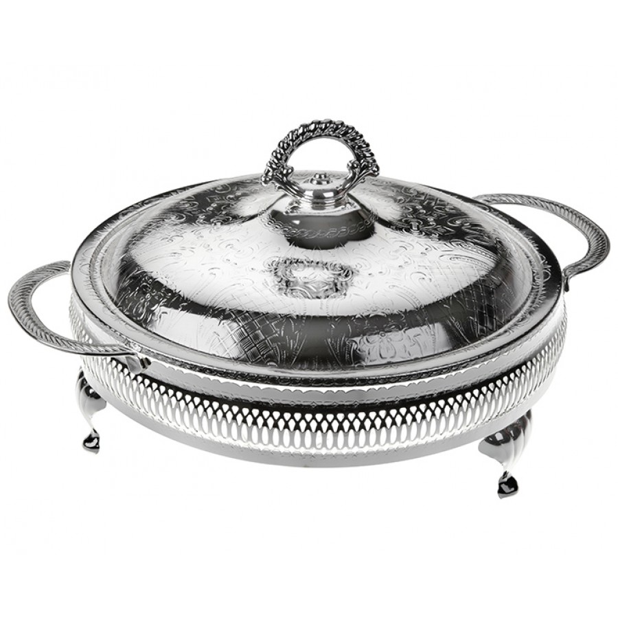 PR04-1019 - Gümüş-Cam 5 Bölmeli Kulplu Kapaklı Servis 25*25