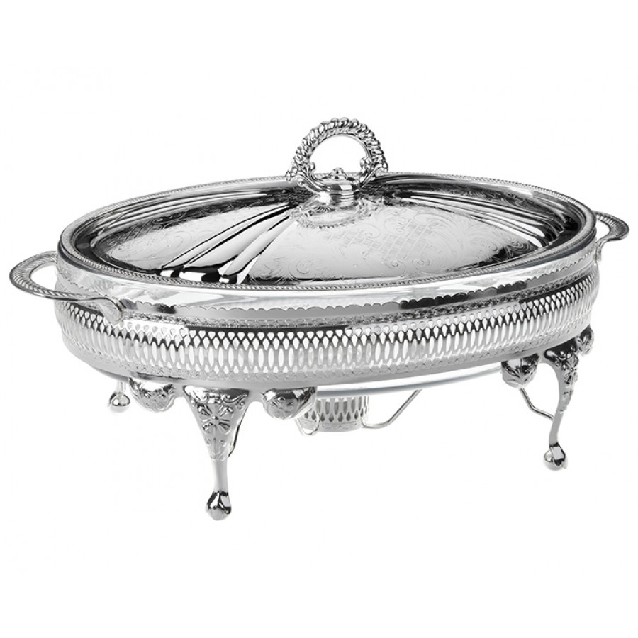 PR04-1045 - Gümüş Oval Isıtıcı Servis 34*22*19