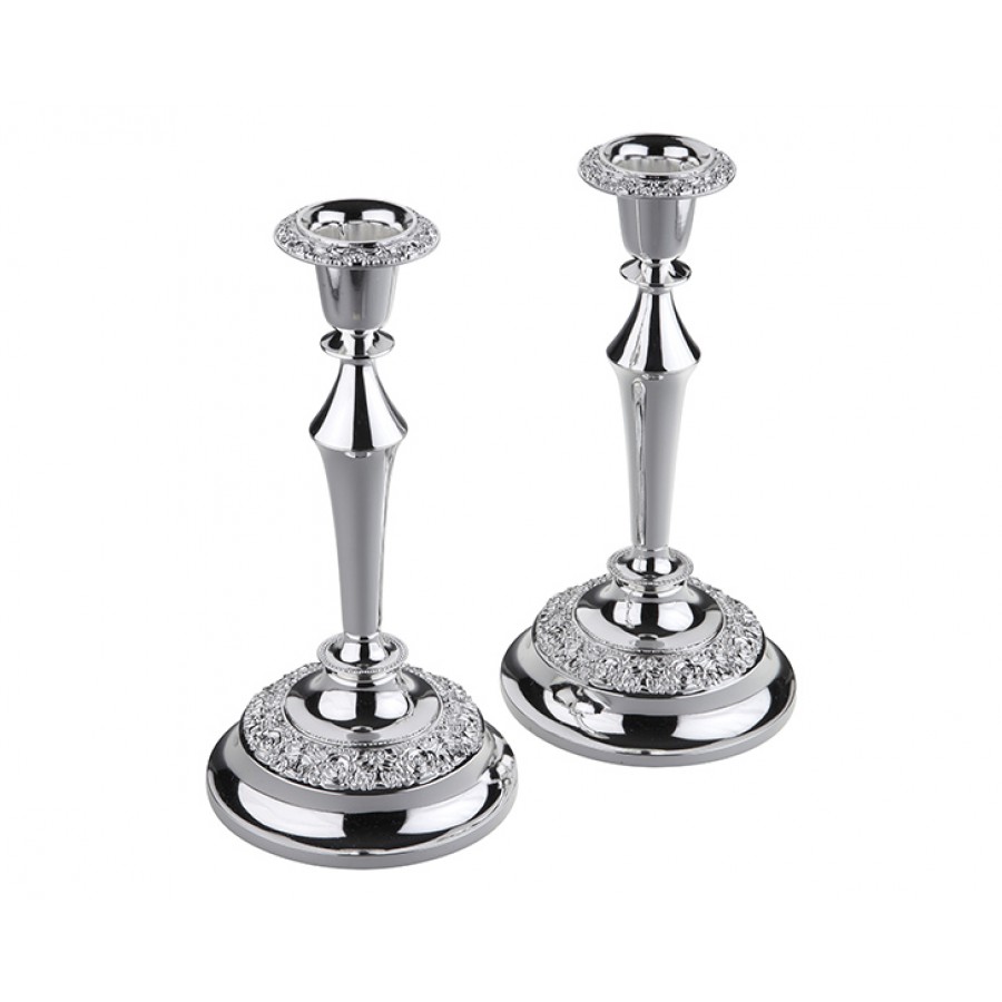 PR04-1048 - Gümüş 2 adet Tekli Şamdan 21cm