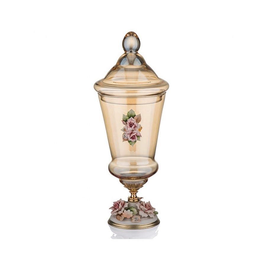 PR05-1050 - Kapitemonteli Amber Kapaklı Vazo