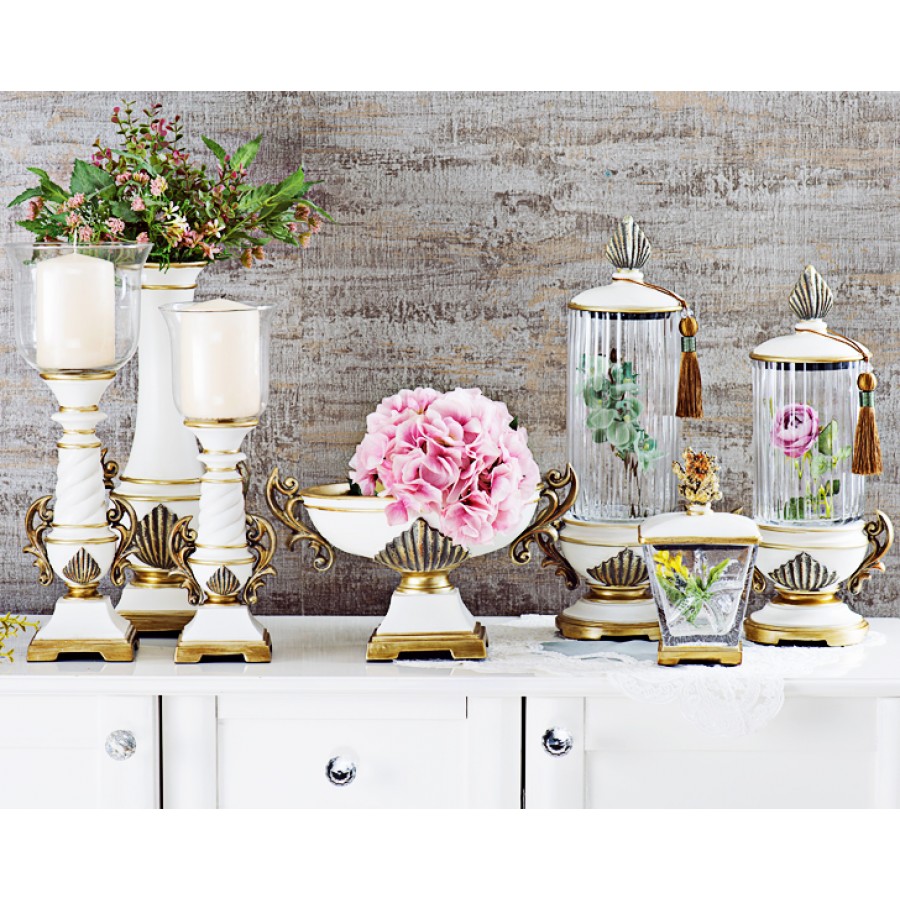 PR12-1002 - Beyaz-Altın Renk 7li Salon Takımı