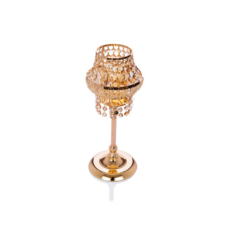 PR14-1077 - Altın Kristal Mumluk 18*18*42