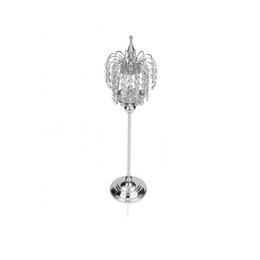 PR14-1124 - Gümüş Kristal Taç Şekilli Mumluk 14*14*58