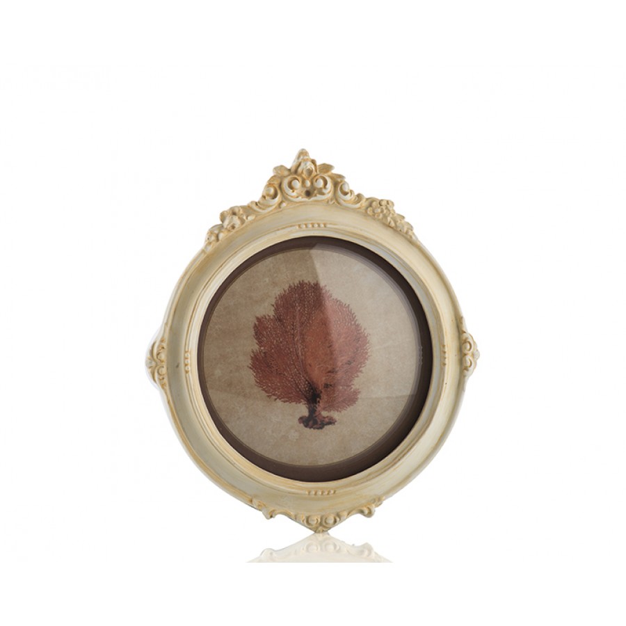 PR30-1074 - Krem Çerçeveli Çiçek Resimli Pano 22*20