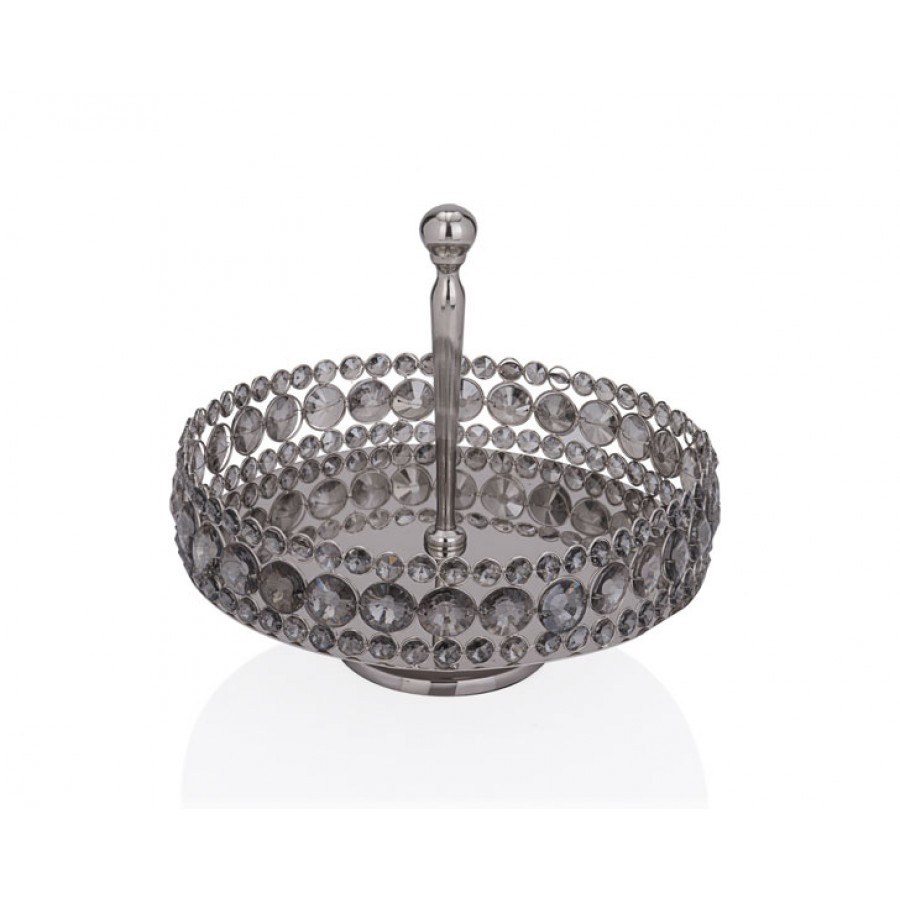 PR37-1029 - Gümüş Füme Kristalli Servis 33*33*28