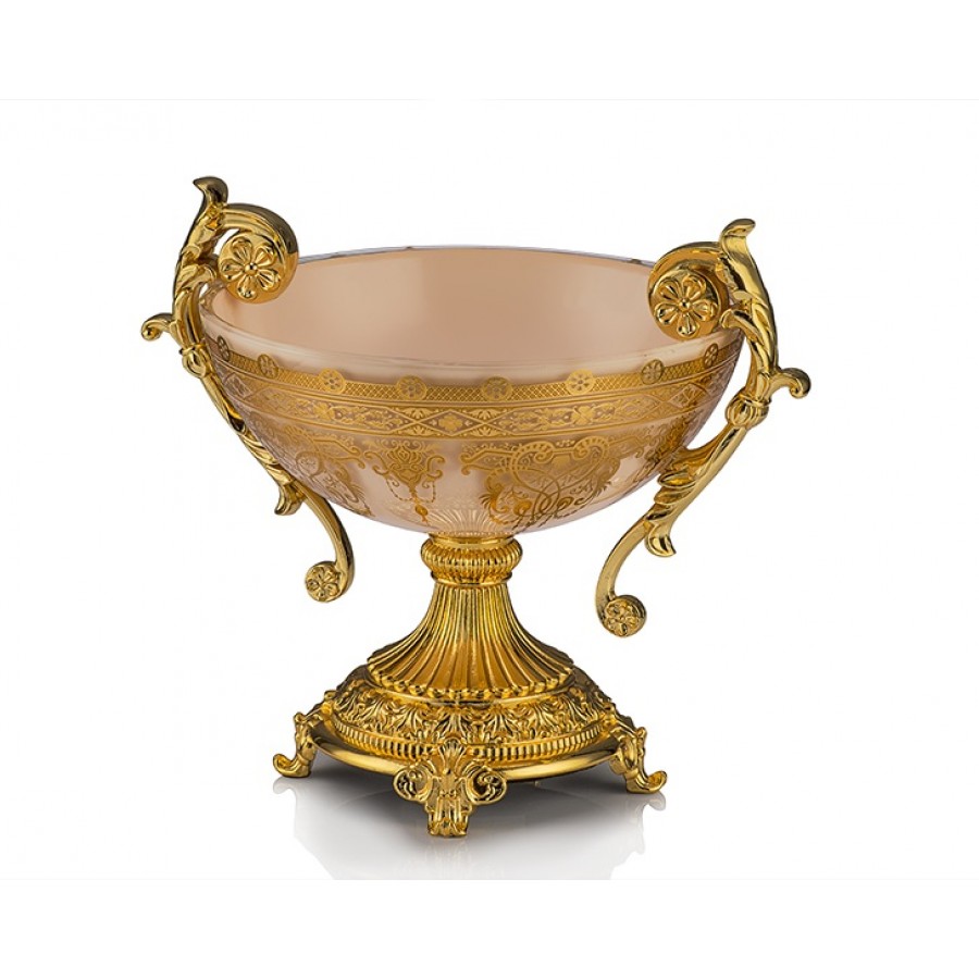 PR56-1002 - Pudra Pembe Altın Yuvarlak Meyvelik 23*25