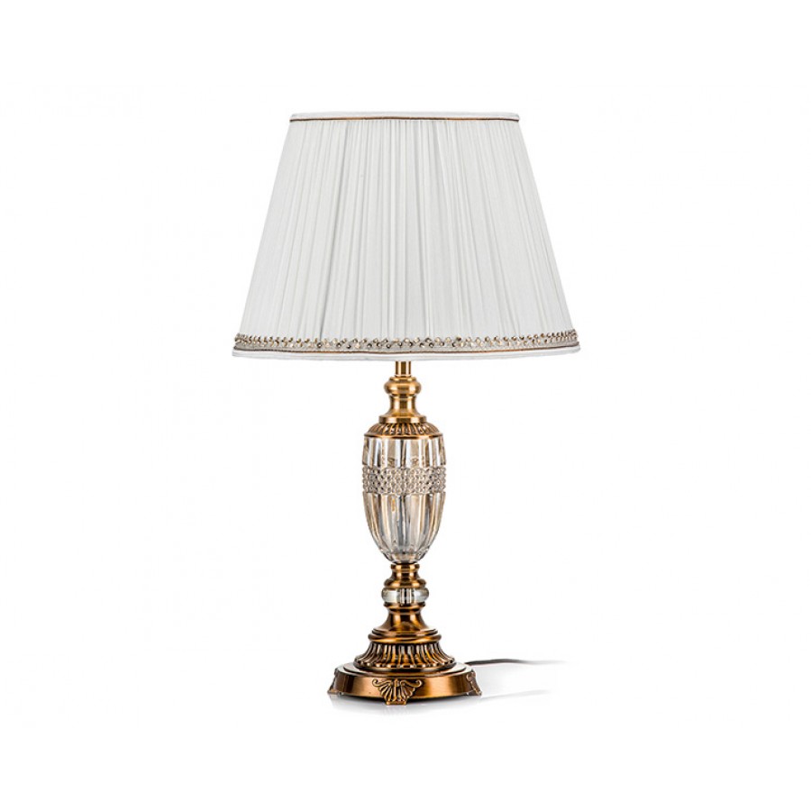 PR57-1005 - Bronz Ayaklı Amber Gövdeli Krem Abajur 67*40