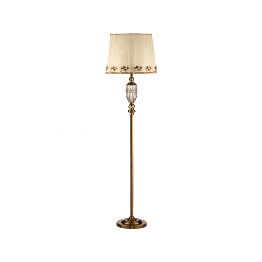 PR57-1034 - Bronz Ayaklı Amber Gövdeli Krem Lambader 163*44