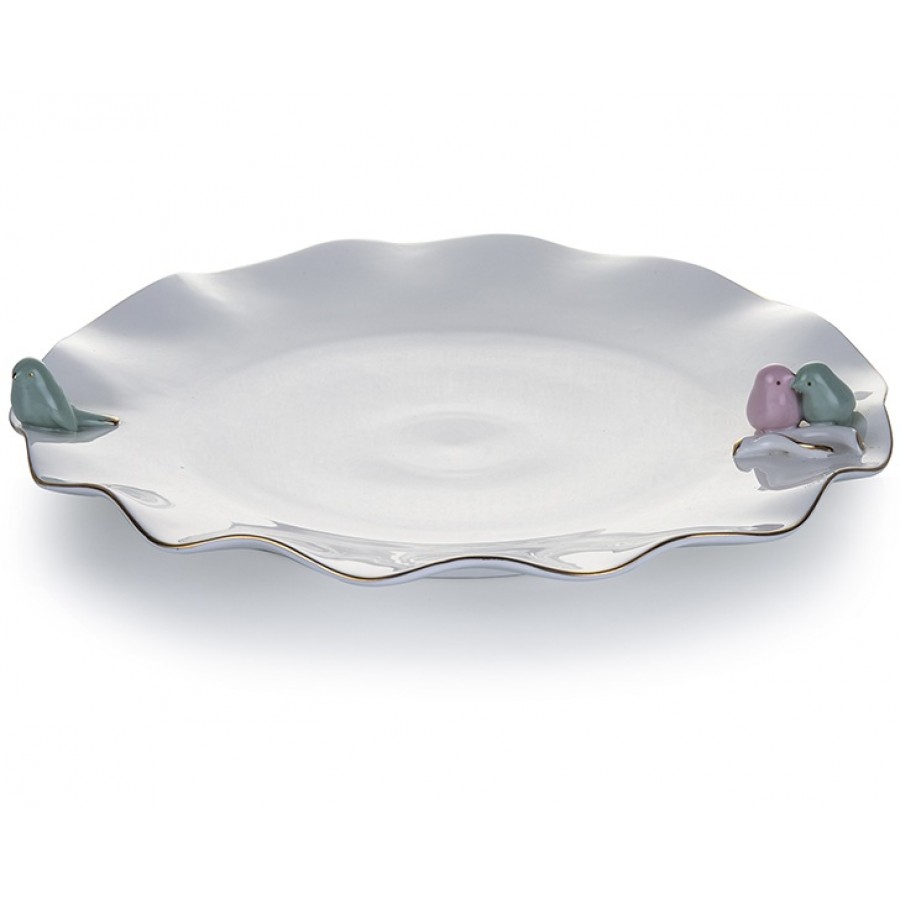 PR61-1015 - Kuşlu 3lü Servis Tabağı 27cm 