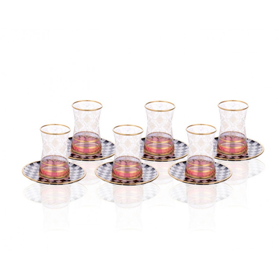 PR66-1167 - Altı Renkli Heybeli Çay Takımı