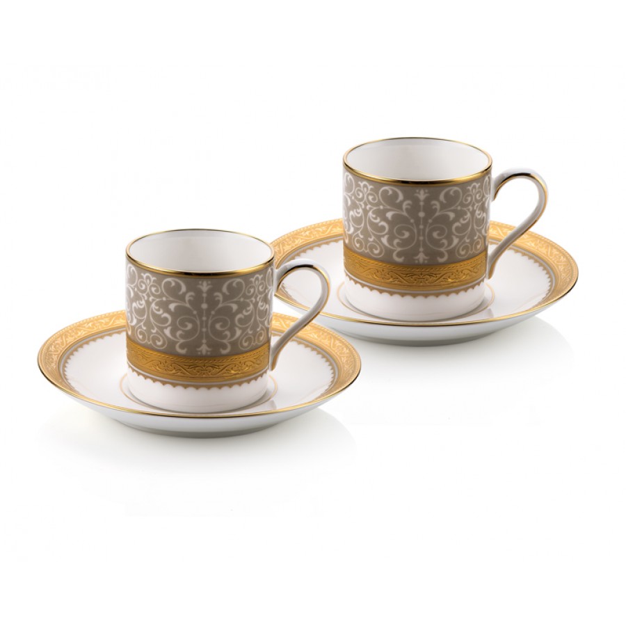PRN-4874-H - Noritake ODESA GOLD 2Lİ Kahve Fincan Takımı